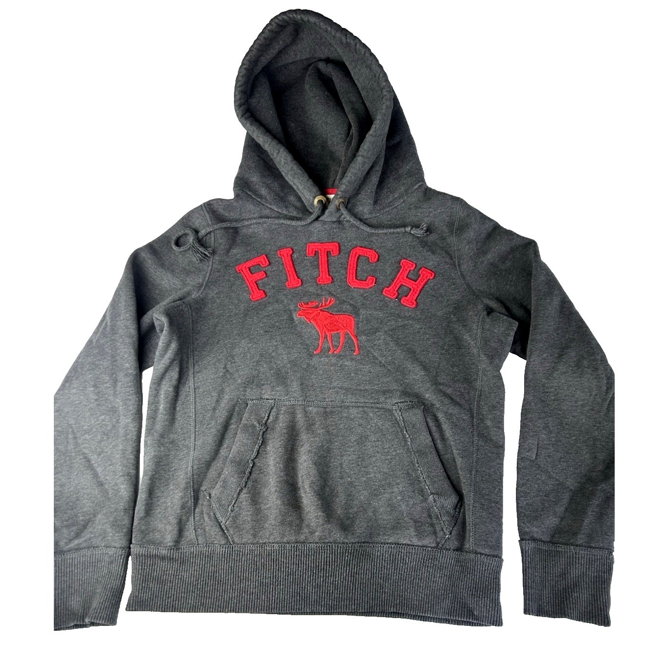 Abercrombie Fitch Muscle Hoodie Y2k Streetwear Moose Logo Size S